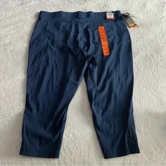 Khombu Capri Pants Comfort Stretch Waist Zip Security Pocket - Picture 5 of 9